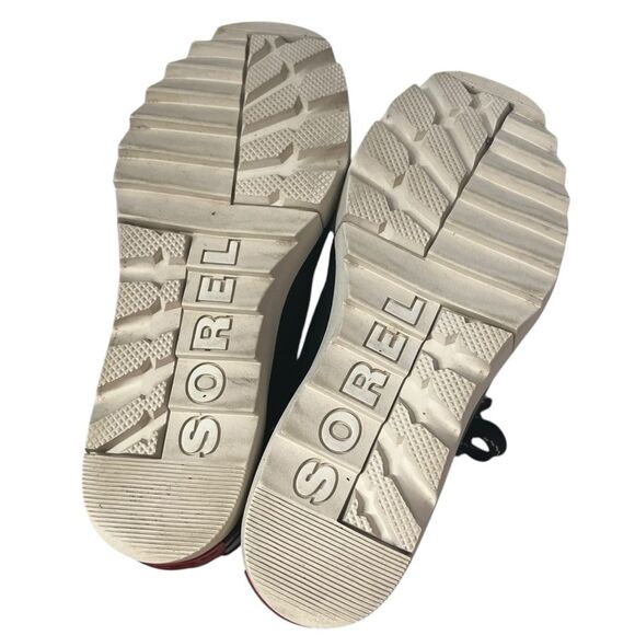 SOREL Joan of Arctic Wedge Boots Black Waterproof Size 8.5 Women’s Shearling - Picture 9 of 10